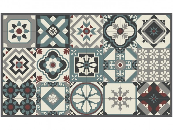 Vinyl Teppich Küchenvorleger Badmatte Bodenmatte Kachel Mosaik 58 x 97 cm