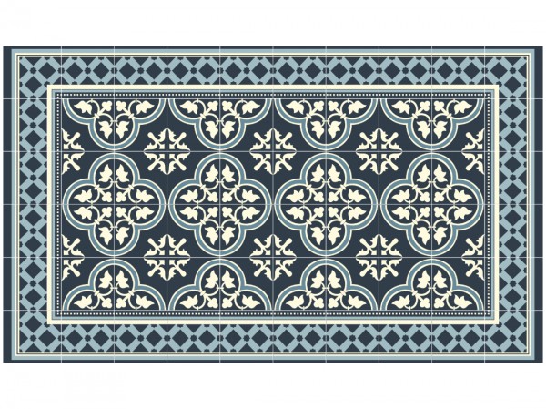 Vinyl Teppich Küchenvorleger Badmatte Bodenmatte Kachel Mosaik blau 68 x 116 cm