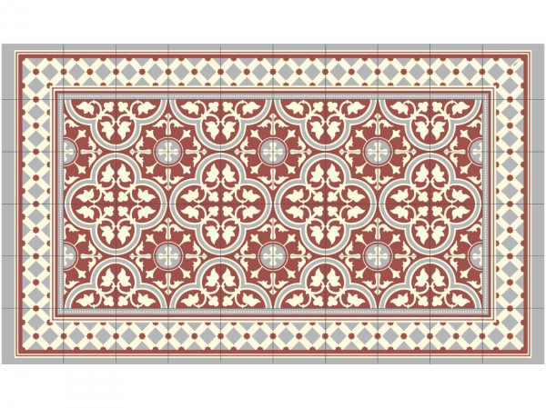 Vinyl Teppich Küchenvorleger Badmatte Bodenmatte Kachel Mosaik terracotta 68 x 116 cm